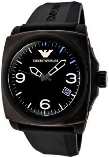 Emporio Armani AR5887  Watches,Mens Black Dial Black Rubber, Casual Emporio Armani Quartz Watches