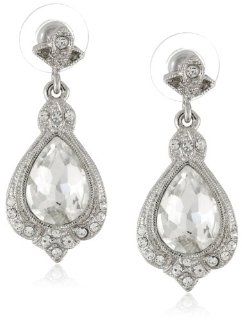 Nina 'Ani' Pear Crystal Drop Earrings: Jewelry