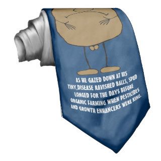 Funny organic farming slogan neck tie