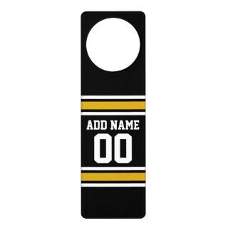 Black Gold Football Jersey Custom Name Number Door Hanger