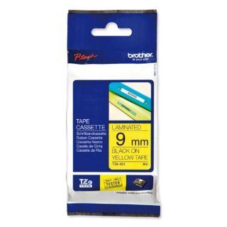 Brother TZe 621 Laminated 9mm Tape Cassette (Black on Yellow) : Photo Storage And Presentation Materials Supplies : Camera & Photo