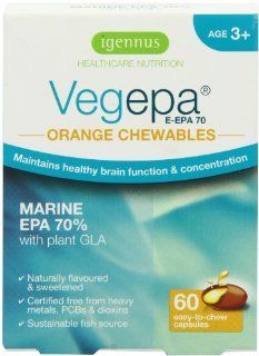 Igennus Vegepa E EPA 70 Orange Chewable   Pack of 60 Capsules: Health & Personal Care