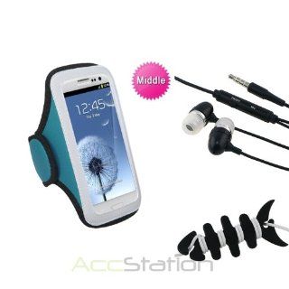 NEW YEAR !!! Bargain 2014 deal Blue Armband Case+Black Headphone For Samsung Galaxy S3 i9300+Fishbone Wrap PlEASE CHOOSE 1 COLOR: Cell Phones & Accessories