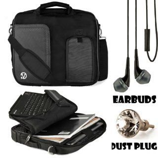 BLACK Pindar Durable Water Resistant Nylon Protective Carrying Case Messenger Shoulder Bag For Acer Iconia W3 810 1600 8.1 inch Tablet (32 GB) + Black Crystal Clear High Quality HD Noise Filter Handsfree Earbuds ( 3.5mm Jack ): MP3 Players & Accessorie