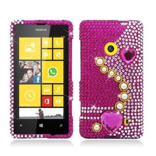 Aimo NK521PCLDI636 Dazzling Diamond Bling Case for Nokia Lumia 521   Retail Packaging   Pearl Pink: Cell Phones & Accessories