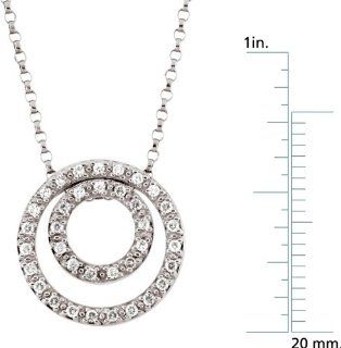 14 karat white gold Diamond Circle Necklace: Pendant Necklaces: Jewelry