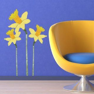 Daffodil Wall Stickers   Repositionable & Removable Yellow Flower Wall Decals   Wall Decor Stickers