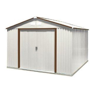 DuraMax Model 50234 10x8 Colossus Metal Shed with foundation, brown trim : Storage Sheds : Patio, Lawn & Garden