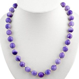 EXP Handmade Purple Agate Necklace With Faceted Accent Beads: Chain Necklaces: Jewelry