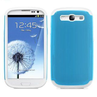 Fosmon Hybrid UV + Silicone Case for Samsung Galaxy SIII / S3   Sky Blue & White Electronics