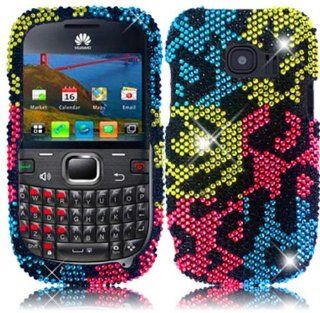 For Huawei Pinnacle 2 M636 Full Diamond Bling Cover Case Bright Colorful Leopard Accessory Cell Phones & Accessories