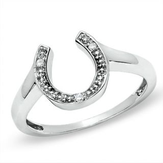 horseshoe ring in 10k white gold orig $ 299 00 now $ 219 99 ring size