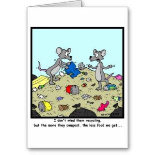Recycling and Composting: Rat Cartoon Greeting Card