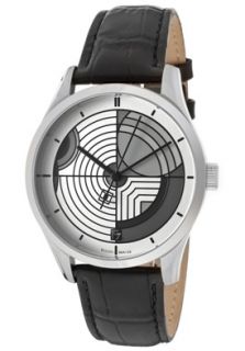 Bulova 96A129  Watches,Mens Frank Lloyd Wright Silver Dial Black Genuine Leather, Casual Bulova Quartz Watches