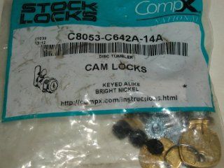 STOCK LOCK COMPX CAM LOCK LOCKS C8053 C642A 14A KEYED ALIKE BRIGHT NICKEL BY NATIONAL: Everything Else