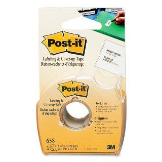 Post it Labeling and Cover Up Tape, 1 x 700 Inches, White (658) : Post It Label Roll : Office Products