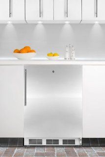 Summit AL650LBISSHV: ADA compliant built in undercounter refrigerator freezer with stainless steel door, whit: Appliances