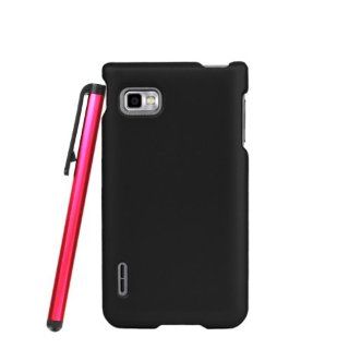 Black Hard Protector Cover Case + ManiaGear Screen Protector & Stylus Pen for LG Optimus F3 P659/MS659: Cell Phones & Accessories