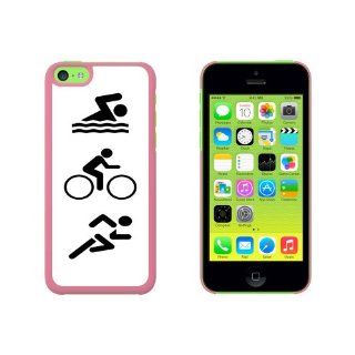 Triathlete Swim Bike Run   Triathlon Snap On Hard Protective Case for Apple iPhone 5C   Pink: Cell Phones & Accessories