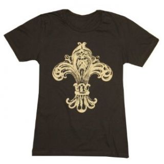 The Source Shop New Orleans Fleur de lis Womens T Shirt (X Large, Black): Clothing