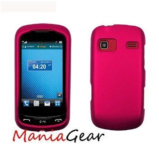 [ManiaGear] Hot Pink Rubberized Shield Hard Case for LG Xpression C395 (AT&T) Cell Phones & Accessories