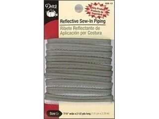 Dritz 656 13 Reflective Sew In Pipling, Gray: