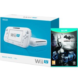 Wii U Console: 8GB Basic Pack   White (Includes Batman: Arkham City Armored Edition)      Games Consoles