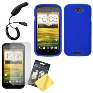 Cbus Wireless Blue Silicone Case / Skin / Cover, LCD Screen Protector / Guard & Car Charger for T Mobile HTC One S: Cell Phones & Accessories