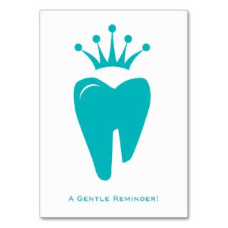 Dentist Reminder Card Cute Crown Tooth Logo Blue Business Card Templates