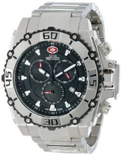 Swiss Precimax Men's SP13173 Tactical Pro Black Dial Silver Stainless Steel Band Watch Swiss Precimax Watches