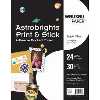 Wausau Astrobrights Print and Stick Adhesive Backed Heavy Duty Paper, 30 Sheets, Matte Finish (70971) : Art Paper Products : Office Products