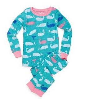 pink whales pyjamas by snugg nightwear
