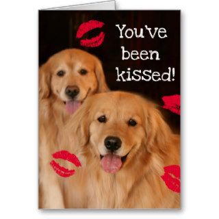 Golden Retriever Valentine's Day Kisses Greeting Card
