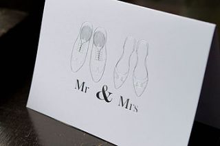 'mr & mrs' congratulations card by tangerine dreams creative