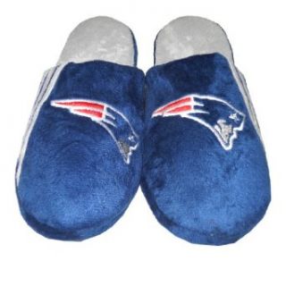 NFL New England Patriots Mens Open Back Lounge / House Slippers with Embroidered Logo M(9 10) Dark Blue : Sports Fan Slippers : Clothing