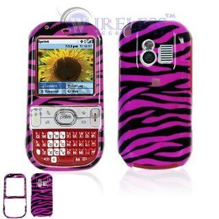 Hot Purple Pink and Black Zebra Animal Skin Design Snap On Cover Case Cell Phone Protector for Palm Centro 685 690: Cell Phones & Accessories
