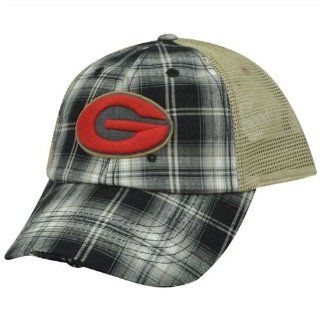 NCAA Georgia Bulldogs Dawgs Plaid Mesh Distressed Trucker Snapback Hat Cap : Sports Fan Baseball Caps : Sports & Outdoors