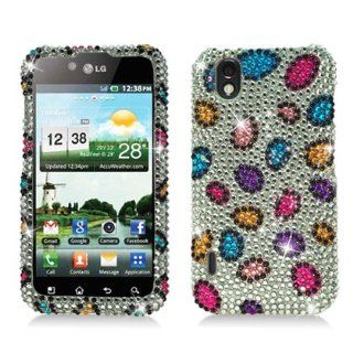Aimo LGLS855PCLDI688 Dazzling Diamond Bling Case for LG Marquee/Ignite LS855/P970   Retail Packaging   Colorful Leopard Cell Phones & Accessories