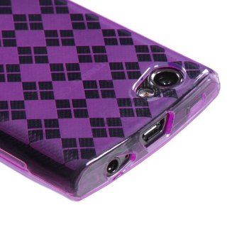 Asmyna LGMS695CASKCA070 Argyle Slim and Durable Protective Cover for LG Optimus Elite/Optimus M+/Optimus Plus E695   1 Pack   Retail Packaging   Purple: Cell Phones & Accessories