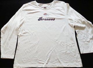 NFL Denver Broncos White Women's Long Sleeve T Shirt (1X)  Sports Fan T Shirts  Sports & Outdoors