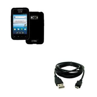 EMPIRE LG Optimus Elite LS696 Silicone Skin Case Cover, Black + USB 2.0 Data Cable: Cell Phones & Accessories