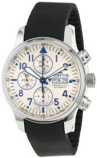 Fortis Men's 701.20.92 K F 43 Flieger Chronograph Beige Dial Automatic Chronograph Date Rubber Watch Watches