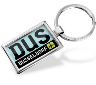 Keychain Airport code DUS / Dusseldorf country: Germany   Neonblond: Clothing