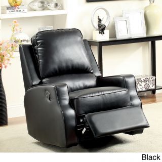 Furniture Of America Piker Plush Cushion Leatherette Recliner