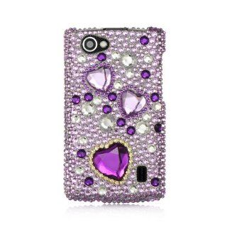 Lg Optimus M+ / Ms695 Full Diamond Case Black Rainbow Butterfly Cell Phones & Accessories