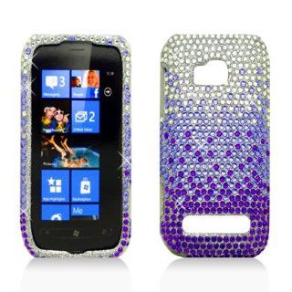 PURPLE WATERFALL Rhinestone/Crystal/Bling/Diamond Hard Case Cover For Nokia Lumia 710 (T Mobile): Cell Phones & Accessories