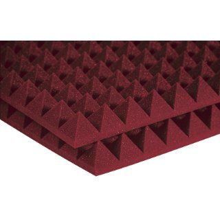 Auralex Studiofoam Pyramid 2 Inches Thick and 2 Feet by 2 Feet Acoustic Absorption Panels, Burgundy (12 Panels): Musical Instruments