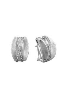 Effy Jewelry Balissima Sterling Silver and Diamond Earrings, .22 TCW: Hoop Earrings: Jewelry