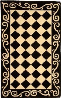 Shop Safavieh Chelsea Collection HK711A 24 Hand Hooked Black and Ivory Wool Area Runner, 2 Feet 6 Inch by 4 Feet at the  Home Dcor Store. Find the latest styles with the lowest prices from Safavieh