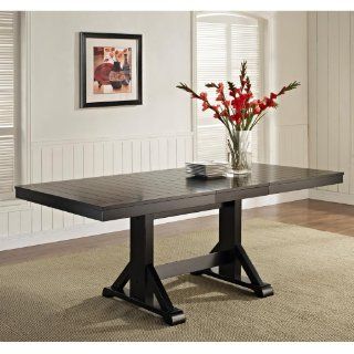 WE Furniture 6 Piece Black Solid Wood Dining Set: Home & Kitchen